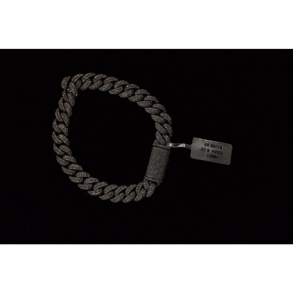 Moissanite Solid Miami Classic Bracelet Fully Iced 925 Silver Passes Tester